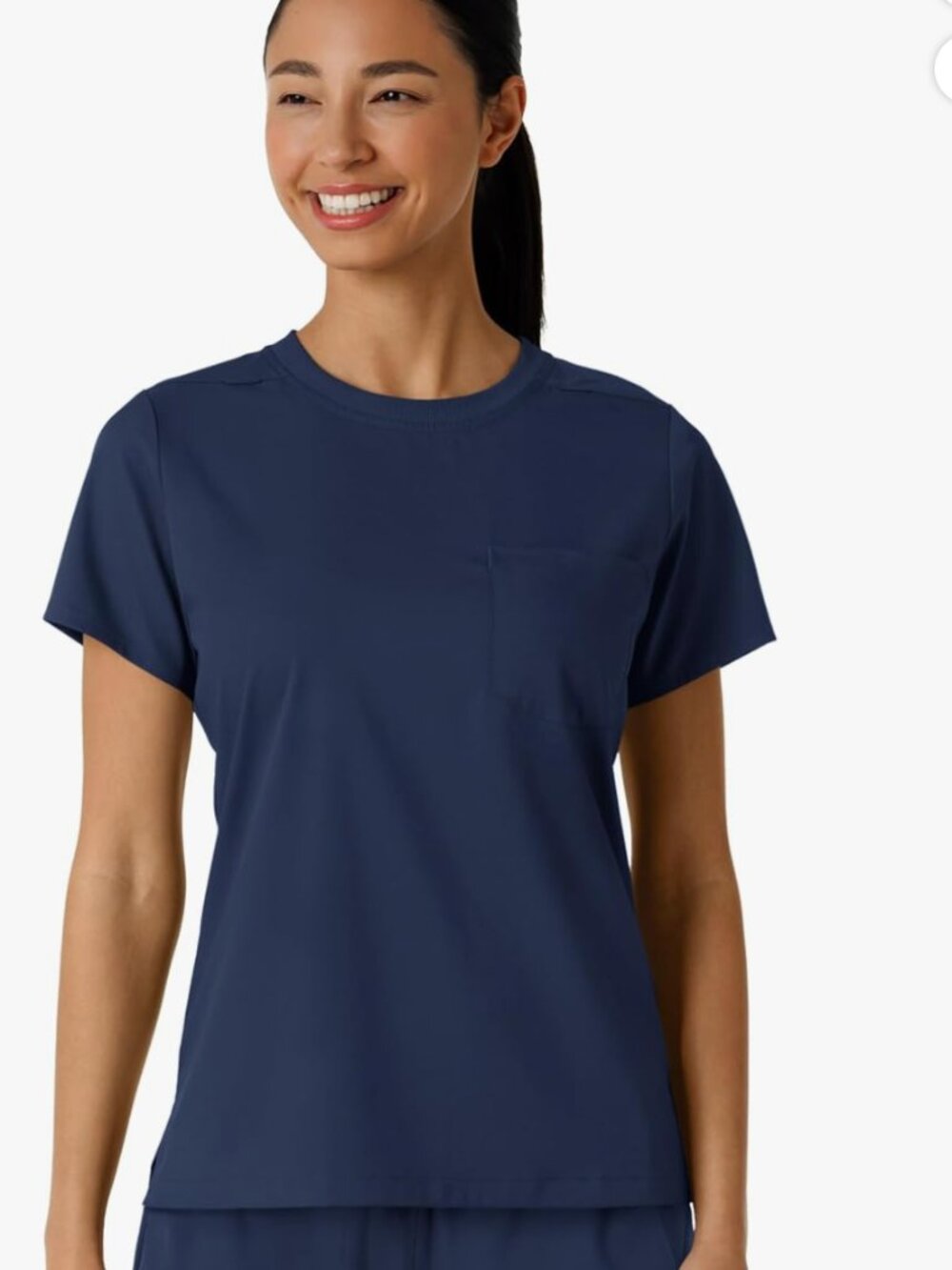 💙 WonderWink Renew Scrub Top – Navy Blue Scrub Tee T-Shirt XL